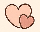 Illustration représentant deux cœurs
