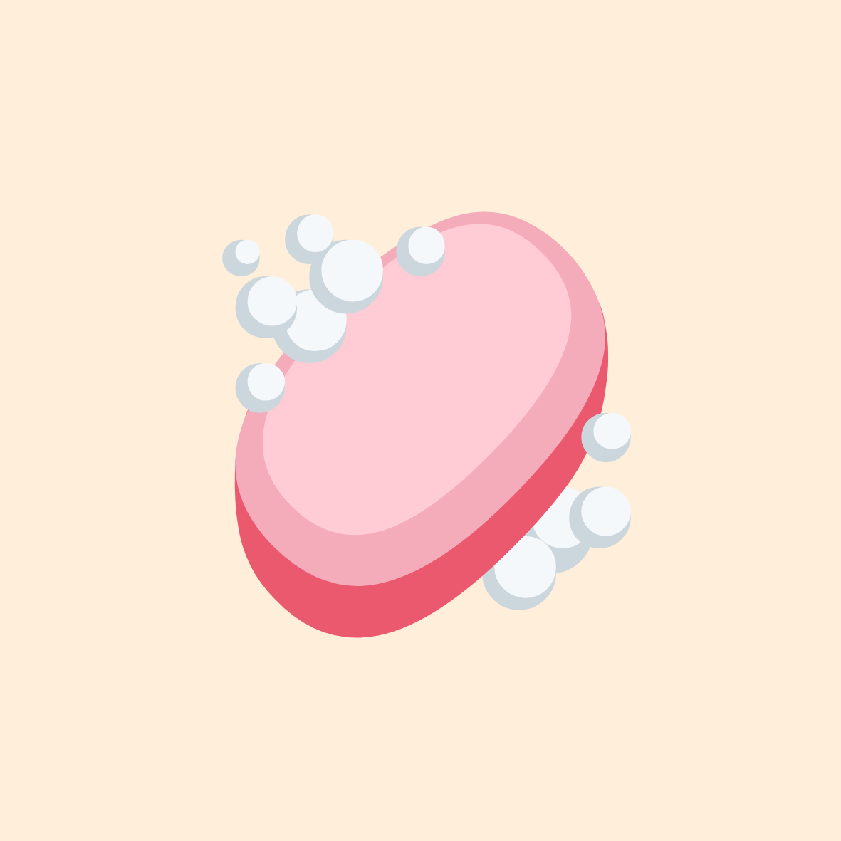 Illustration représentant un savon qui mousse