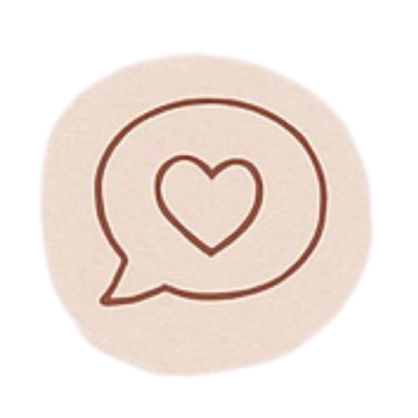 Illustration représentant un cœur dans une bulle de conversation