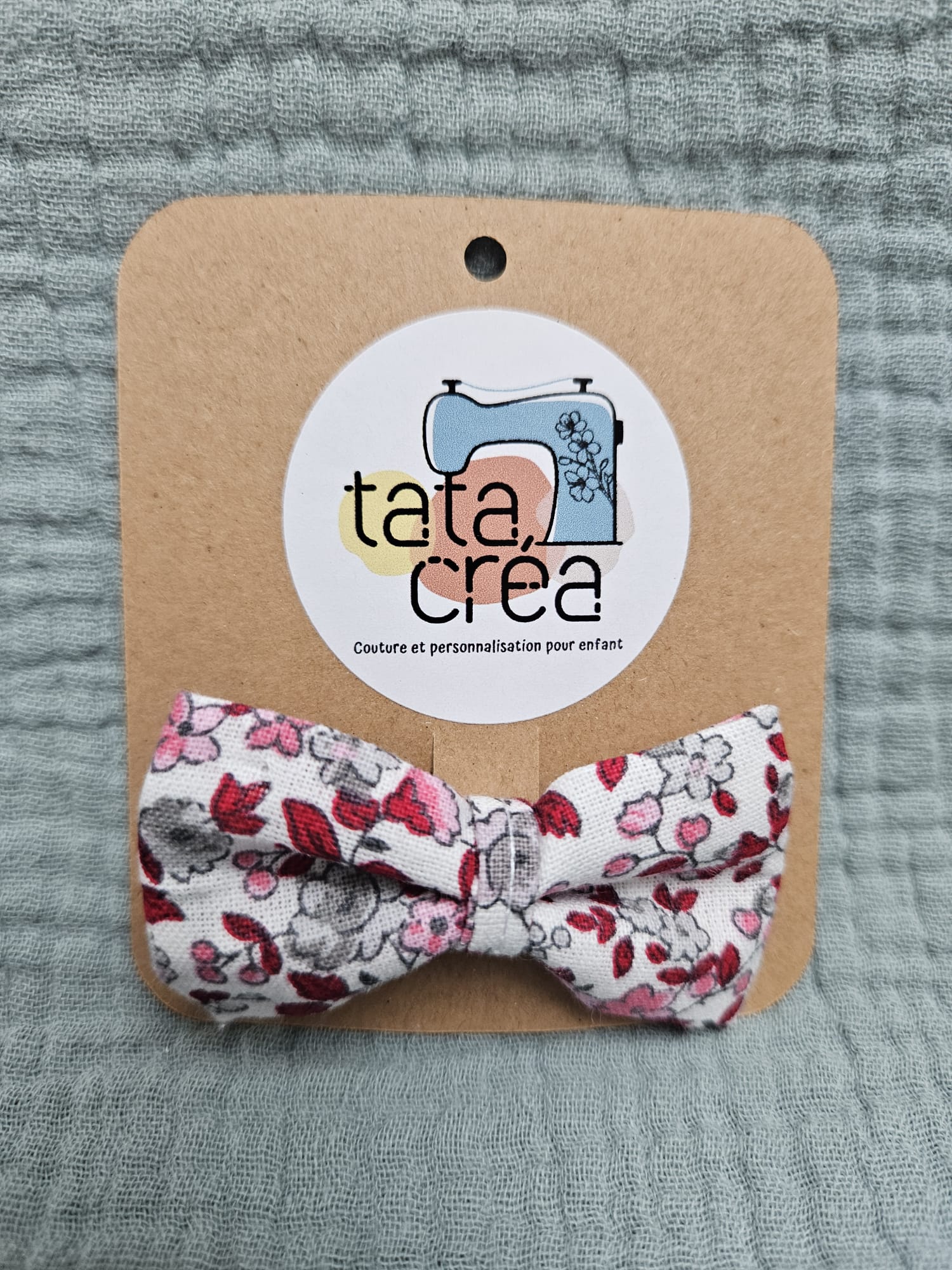 Barrette avec coton à motifs "fleurettes"