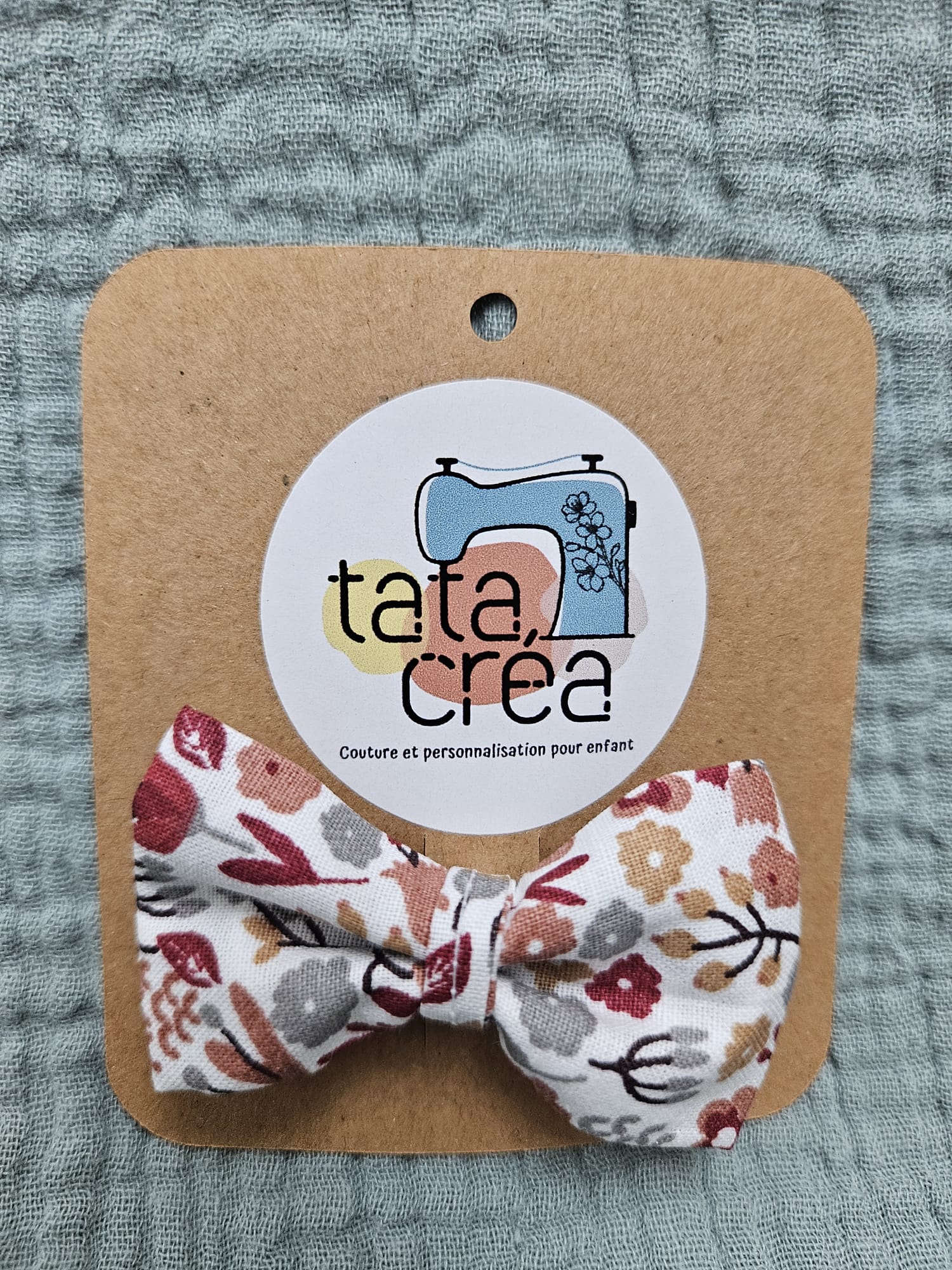 Barrette avec coton à motifs "fleurette Alice"